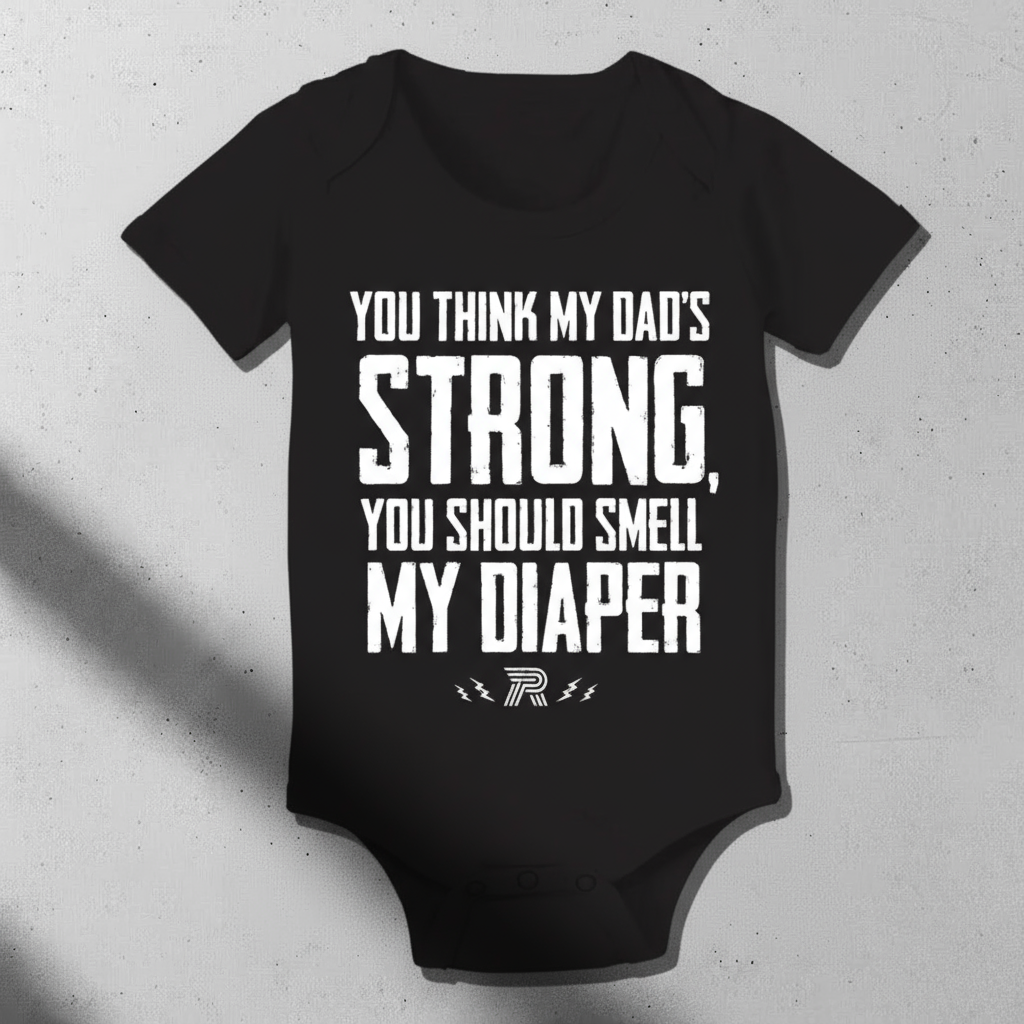 Dad Stronger My Diaper - Thor Gym - Baby Onesie