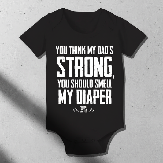 Dad Stronger My Diaper - Thor Gym - Baby Onesie