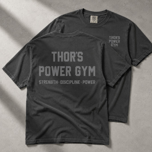 THOR'S Power Gym - on back - Heavyweight T-shirt
